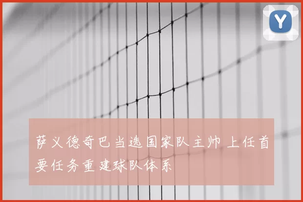 萨义德奇巴当选国家队主帅 上任首要任务重建球队体系